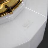 Art Deco brass and opaline glass pendant, Czechoslovakia, 1930s