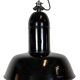 Industrial Black Enamel Factory Lamp with Cast Iron Top, 1930s