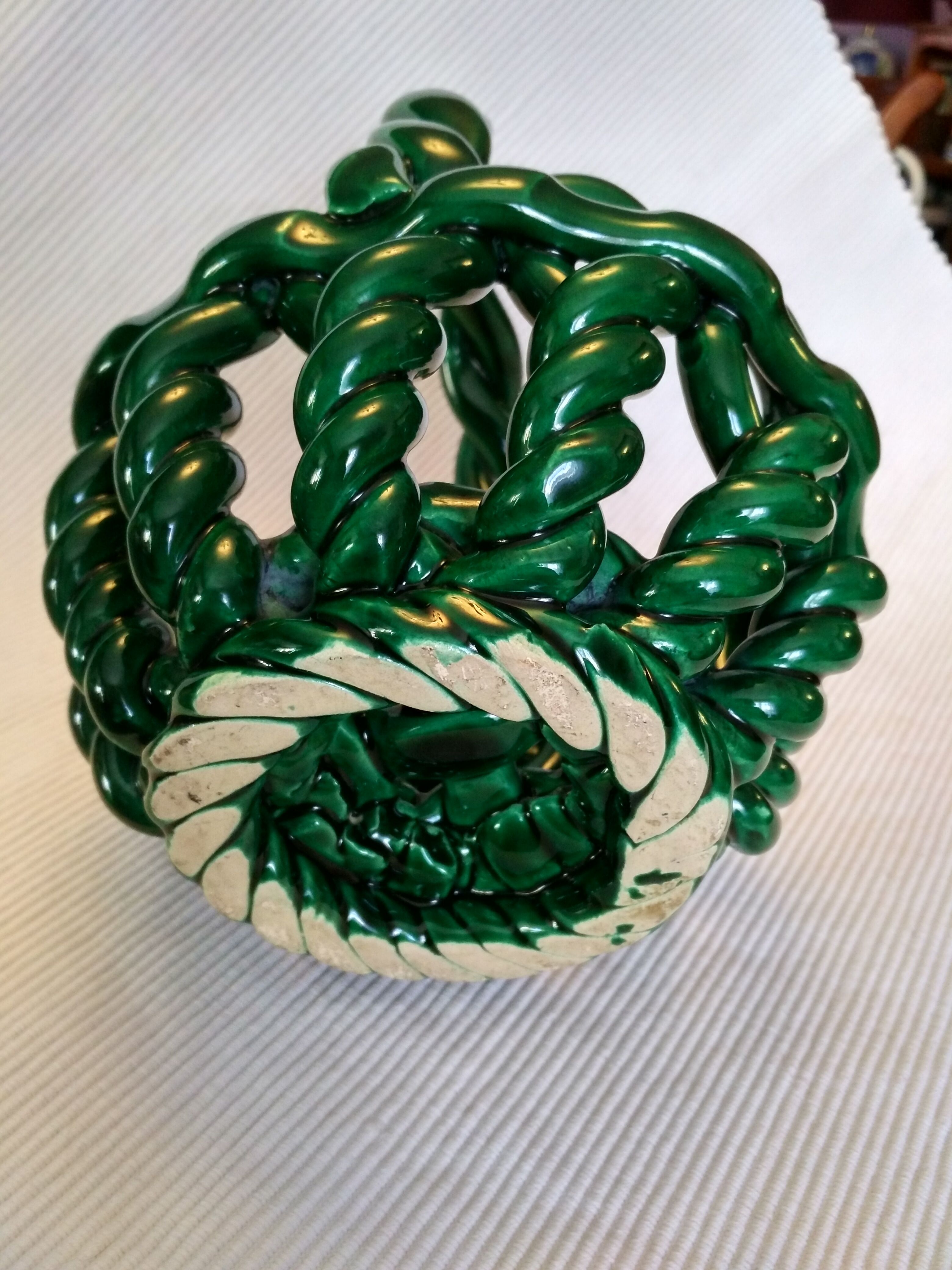 Ceramic braided basket