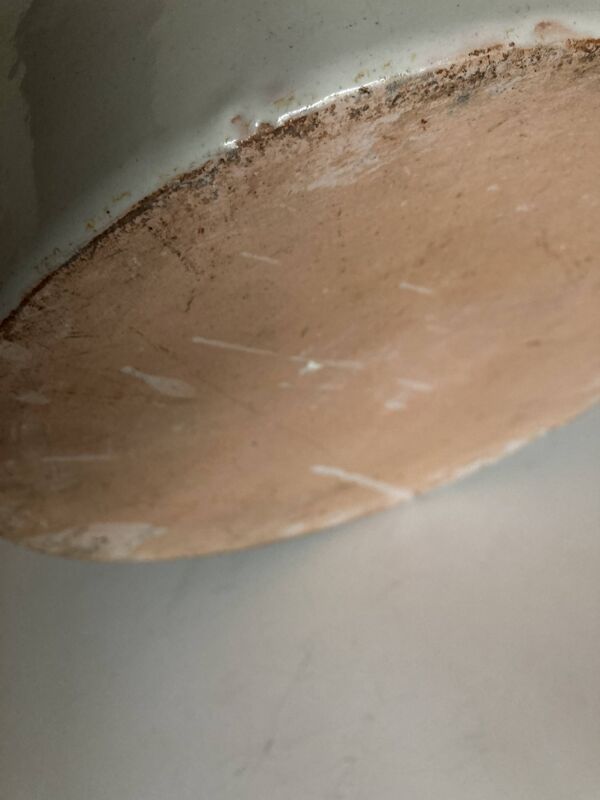 Cache pot XXL blanc en terre vernissée 1960 Italie