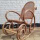 Vintage rocking chair in rattan and cane.