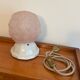Art Deco powder pink globe lamp and porcelain base