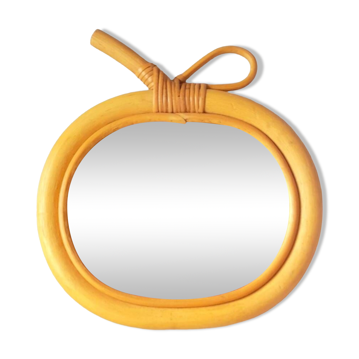 Rattan Apple Mirror