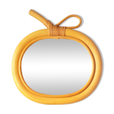 Rattan Apple Mirror
