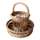 Large wicker bottle & glass basket