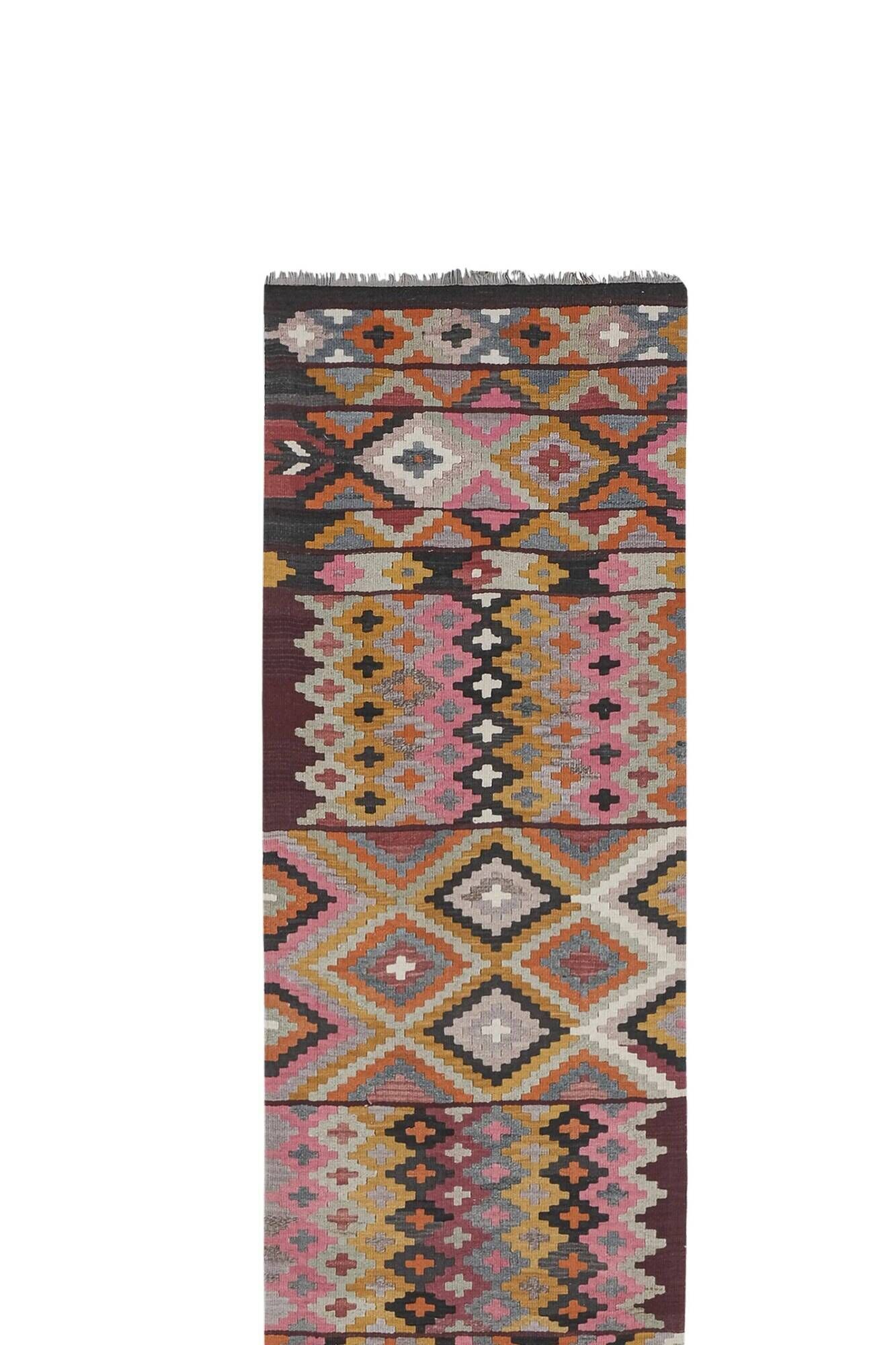 Vintage Turkish hallway rug 77x454 cm