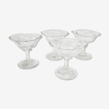 Set of 4 old Champagne Glasses, 1940s