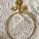 Gold ring towel holder, pink metal