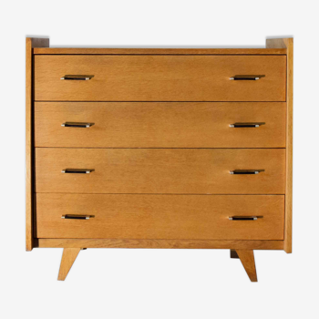 Commode années 60, pied compas, chêne clair