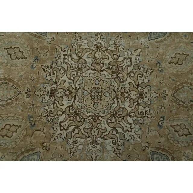 1970s Vintage Persian Handknotted Wool Brown Oversize Area Rug 288x385