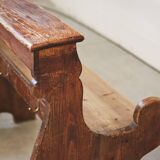 Antique Gothic Church Benches, Late 1800s – Set of 4 Pine Wood Pew Benches