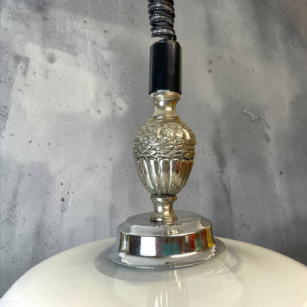 Mid Century white glass pull down  pendant lamp