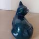 Blue ceramic cat, 1980s.