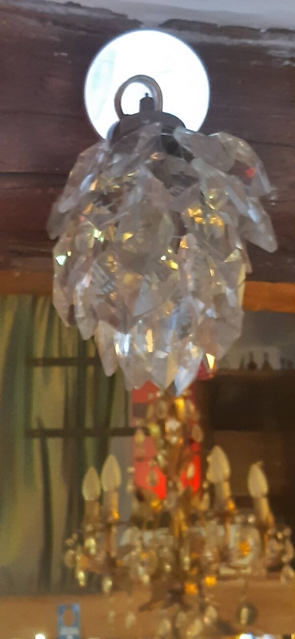 Lustre pampilles glycine / verre / cristal