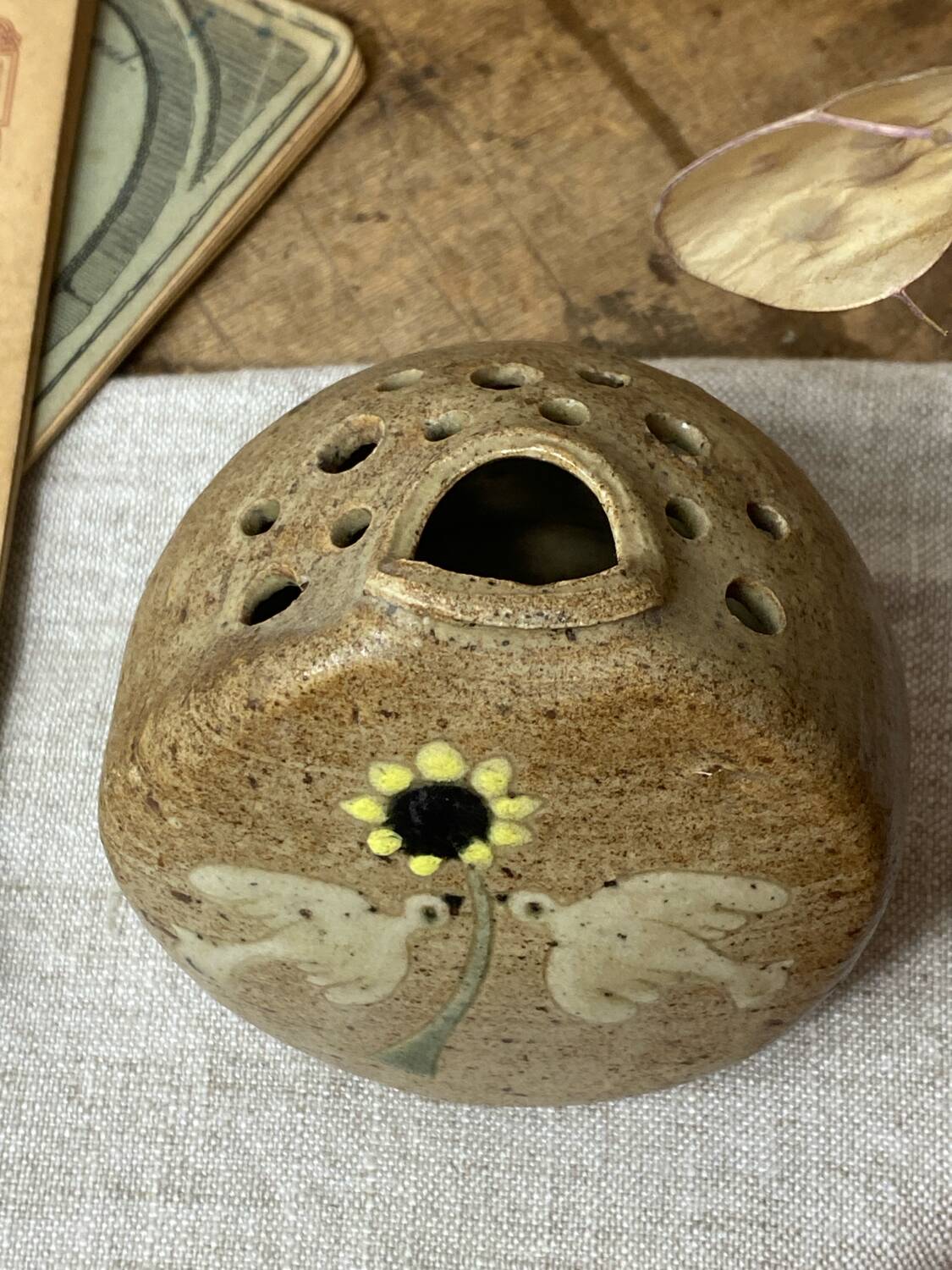 Stoneware flower pick, Noël Vassard, 1970