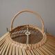 Suspension in natural wicker rattan vintage braided bohemian decoration handmade artisanal manufacturing