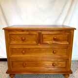 Vintage wooden chest of drawers 3 drawers round buttons country style