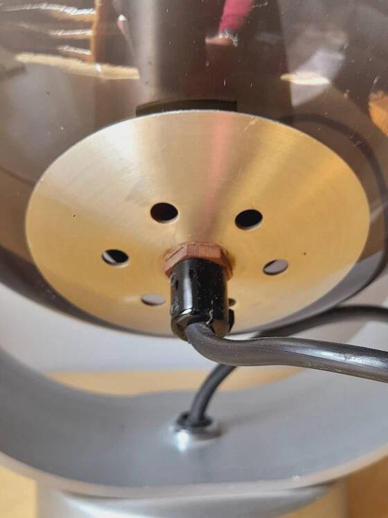 Smoked glass and chrome metal spot lamp from the 70s.