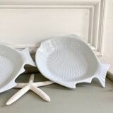 Embossed ceramic fish dishes