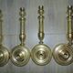 4 brass bronze torch candlesticks 27 cm