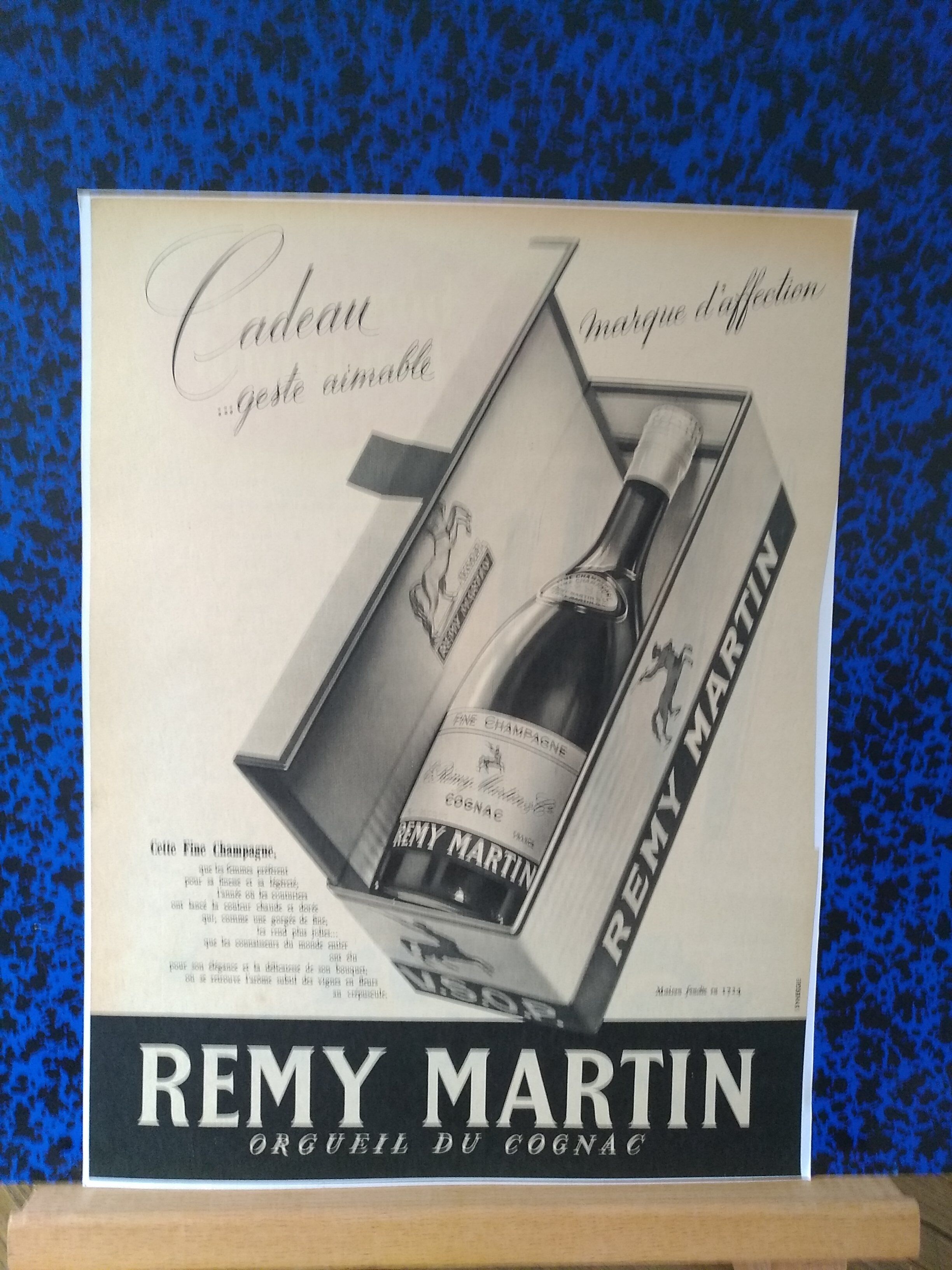 Advertisement paper Remy Martin cognac