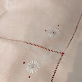 Antique embroidered linen Lot 1 tablecloth + 11 towels