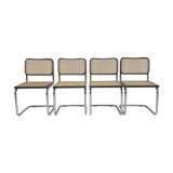 4 tubular frame and cane cantilever dining chairs by Marcel Breuer, Italy, 1970s