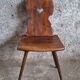 Old Alpine peasant chair from the 18th century – Heart-shaped cut-out violin backrest