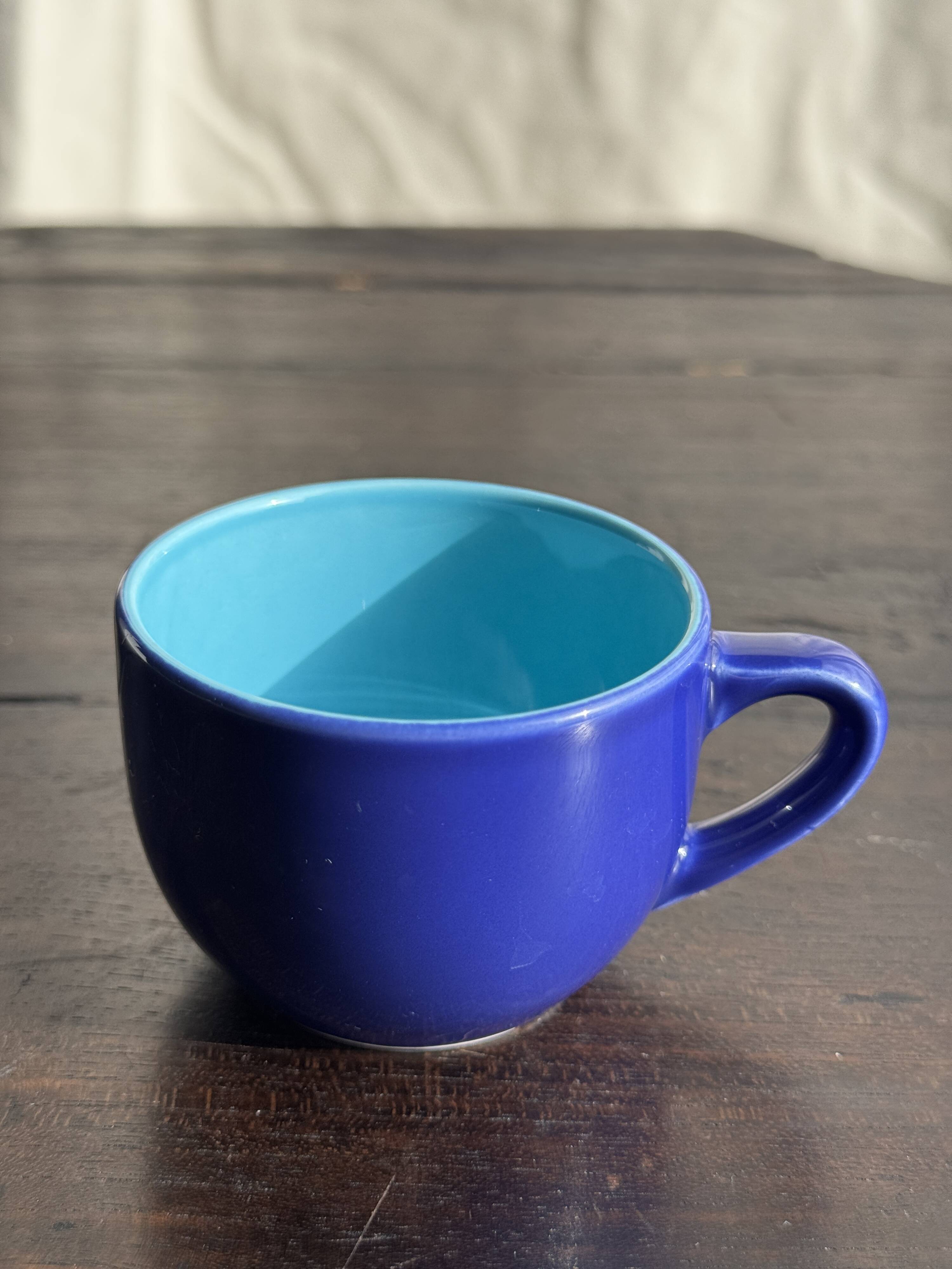 Set of 12 small vintage espresso cups duo in blue Made in Italy