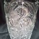 Grand vase en cristal taillé décor floral