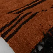 5x8 Terracotta & Black Vintage Kilim Rug, Handwoven Bohemian Bedroom Carpet