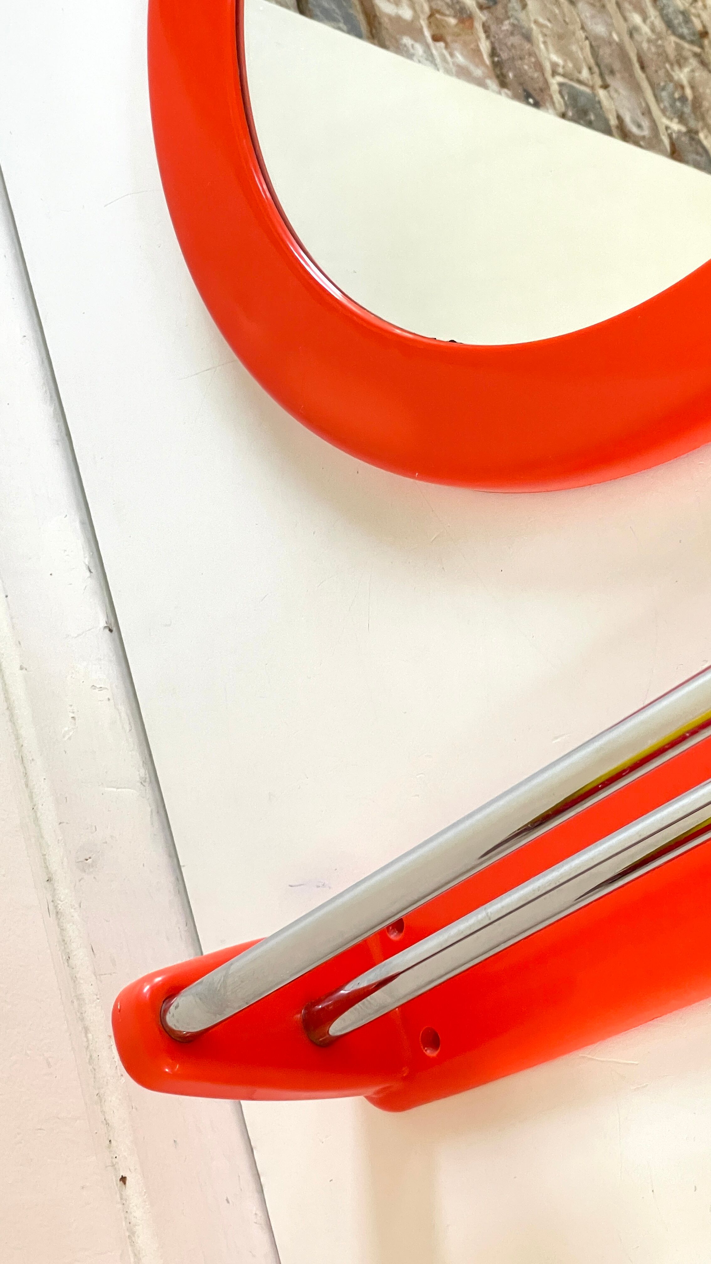 Round orange wall mirror by syla 70 years