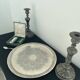 Round silver metal top - rosettes - frieze - Vintage - France