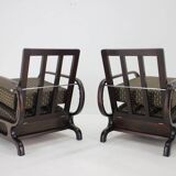 1930s Pair of Restored Art Deco Adjustable Armchairs, Czechoslovakia