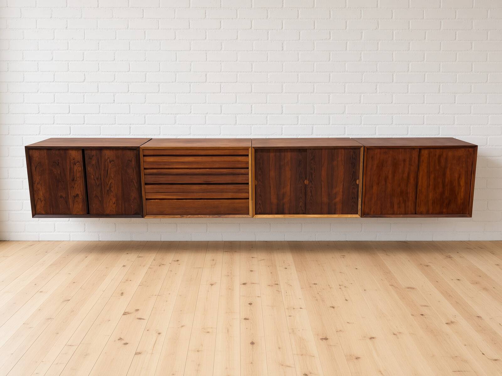 Buffet mural flottant en palissandre Poul Cadovius par CADO, années 1960.