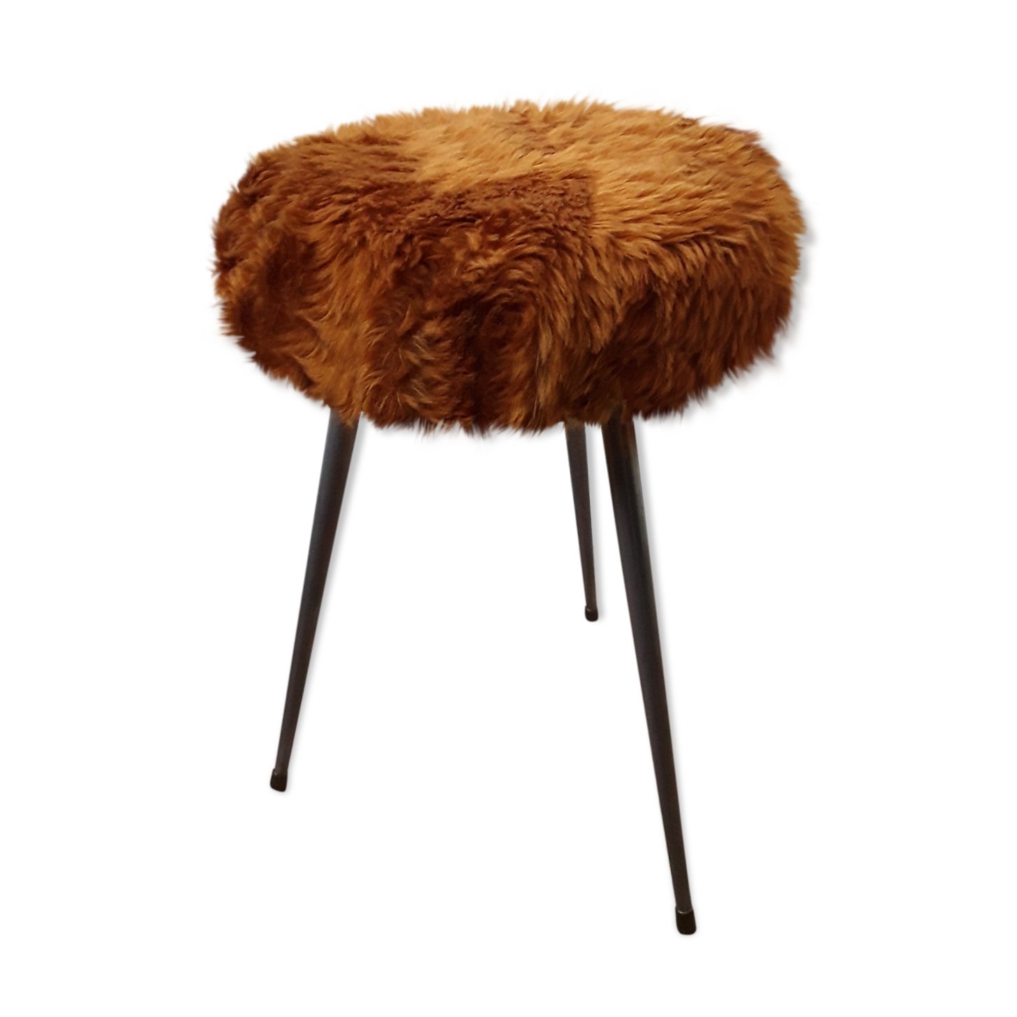 Vintage 60s/70s plush stool