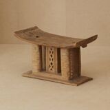 African Ashanti monoxyl stool in solid wood circa 1950