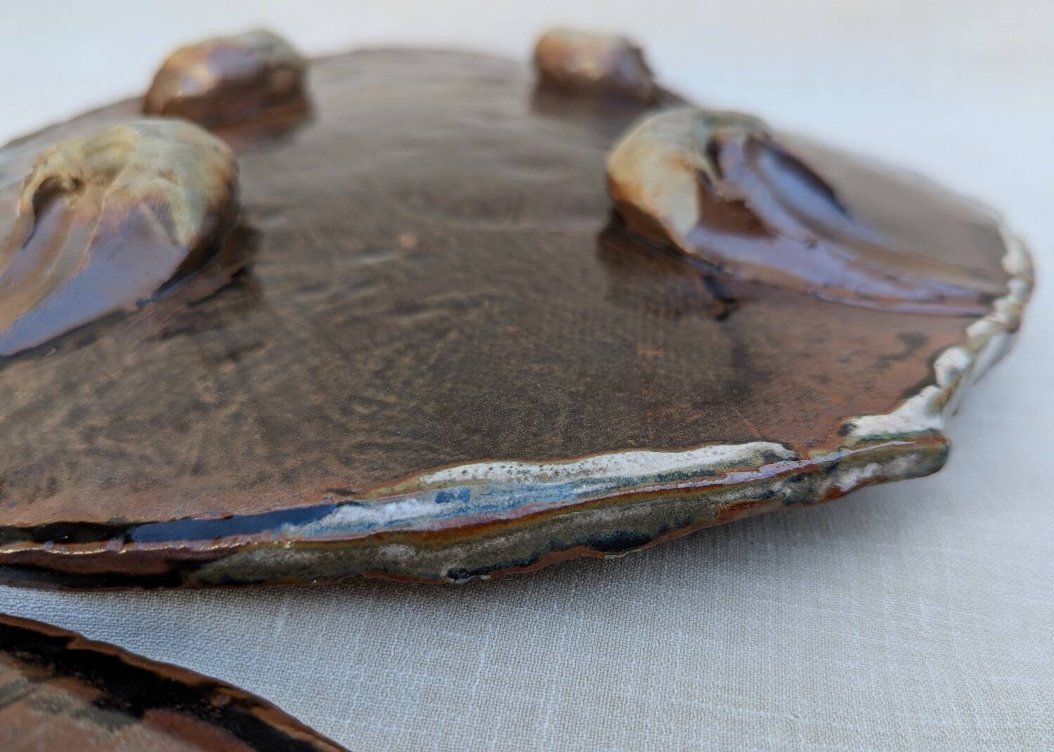 Georges Sybesma three stoneware ceramic dishes circa 1990/2000