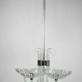 Rare Art Deco Italian Five-Arm Murano Glass Chandelier attributed to Seguso