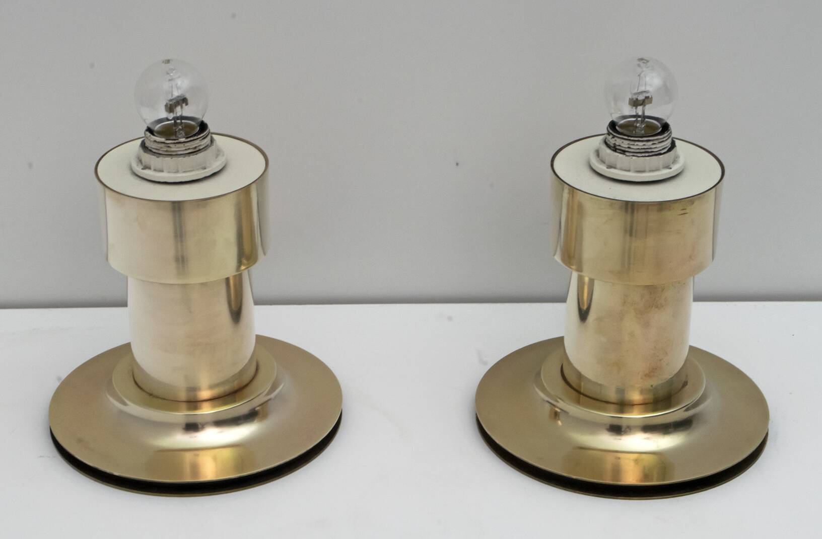 Pair of Mid-Century Modern Italian Brass Table Lamps, 1960s
