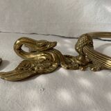 Wall-mounted towel rings in brass and bronze gilded vintage swan, 1960, France