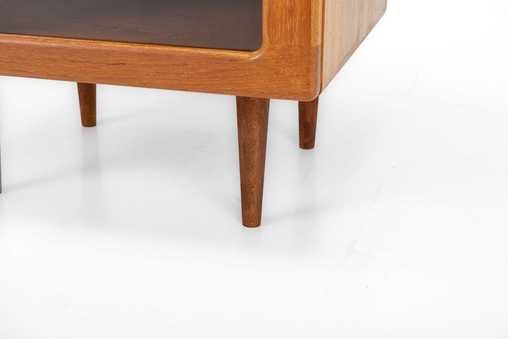 Danish teak cabinet with glass doors, 1960s