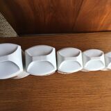 Suite of 5 old porcelain spice pots