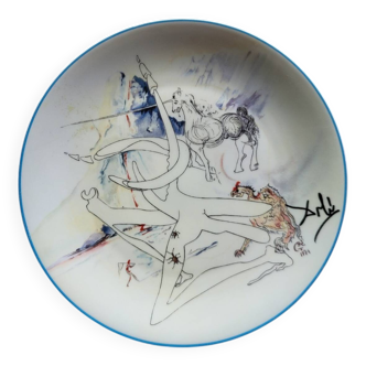 Assiette porcelaine De Limoges Salvador Dali La conquête du Cosmos