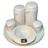 Vintage table service franco pozzi gresline, ceramic italian design 1960