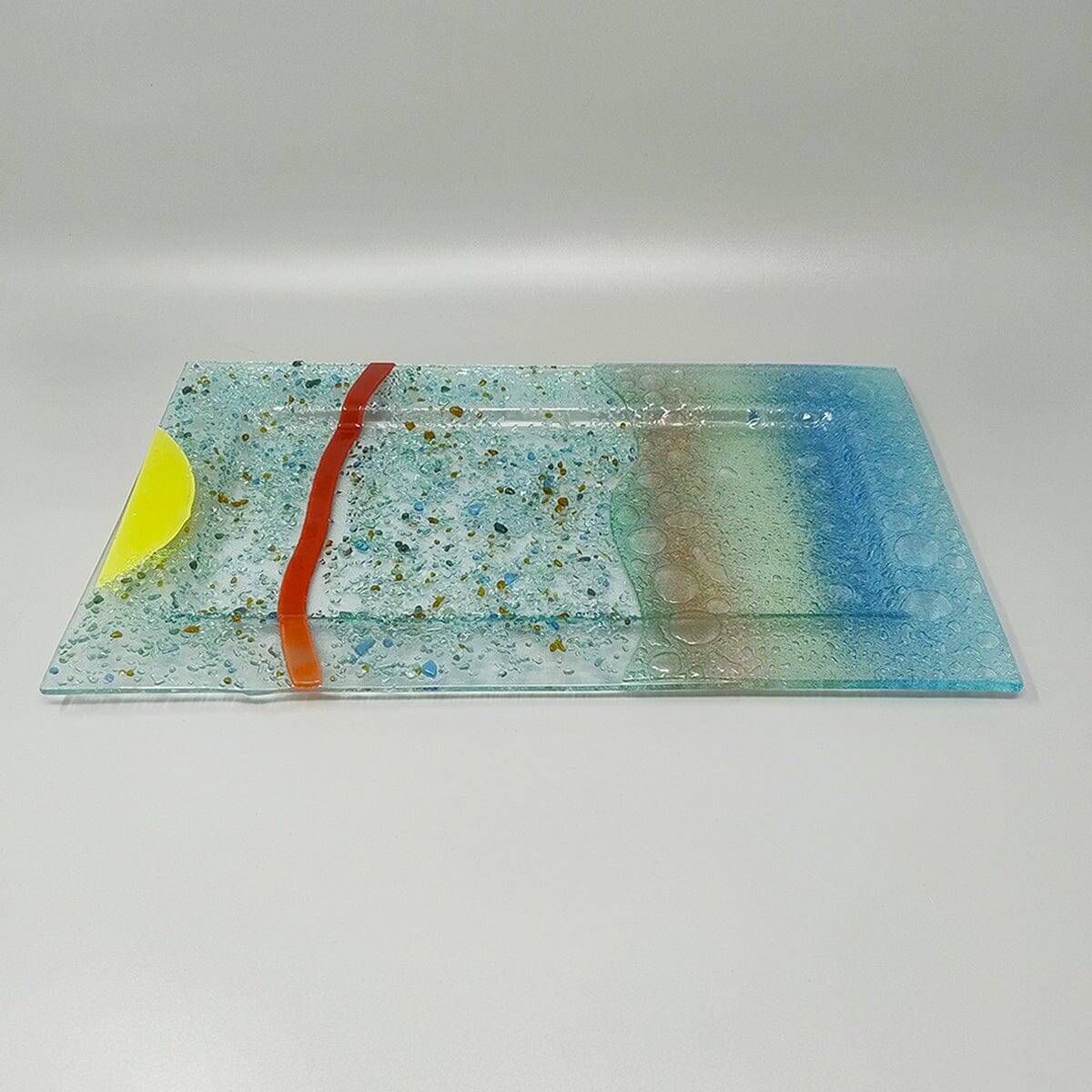 1970s Astonishing Tray By Albatros in Murano Glass. Made in Italy
