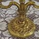French Antique 2 Light Bronze Boulotte Table Lamp With Cream Pleated Shade