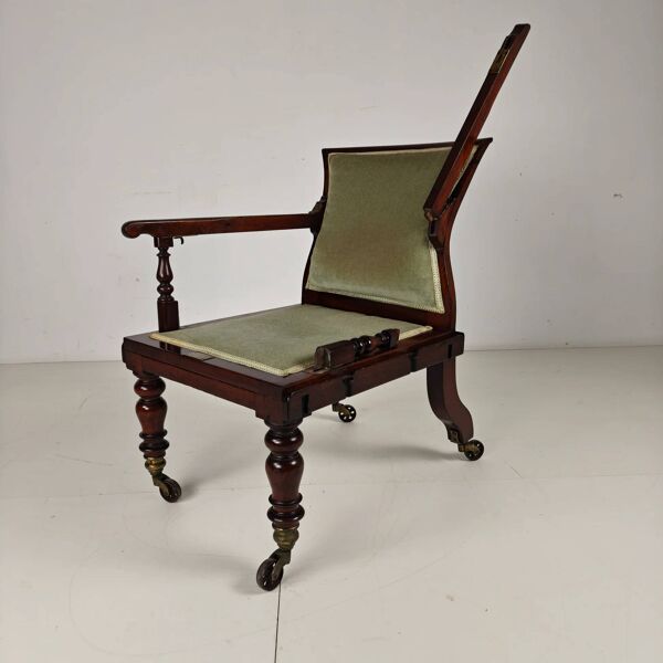Rare fauteuil ajustable victorien par J. Alderman, Londres