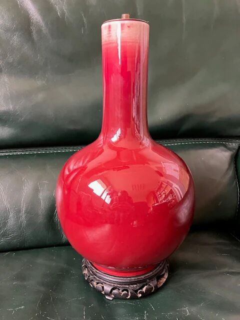 Bottle Vase Ox Blood China Late 19th Century