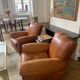 Lot of 2 leather club armchairs